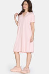 Zivame 2 Mile Fashion Knit Cotton Loungewear Dress - Pink Dogwood — thumbnail 3